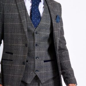 Marc Darcy Scott Grey Tweed Check Jacket