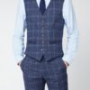 Antique Rogue Slim Fit Navy Tweed with Blue Overcheck Waistcoat