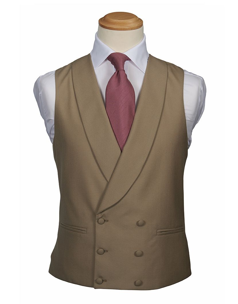 Double-breasted buff waistcoat