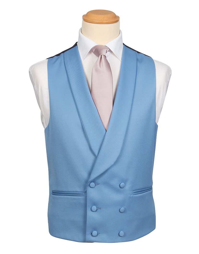 Double-breasted blue waistcoat