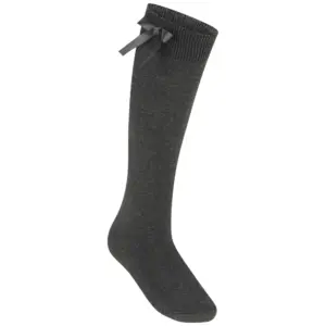 Grey knee high socks with bows