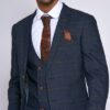 Marc Darcy Jenson Marine Navy Check Jacket