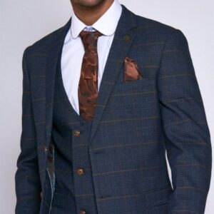 Marc Darcy Jenson Marine Navy Check Jacket