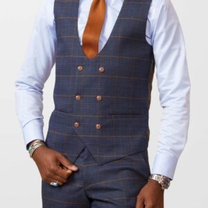 Marc Darcy Jenson Marine Check Waistcoat