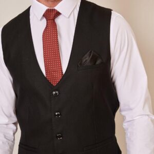 Marc Darcy Danny Black Single Breasted Waistcoat