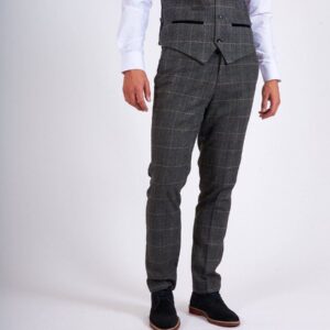 Marc Darcy Scott Grey Tweed Check Trousers